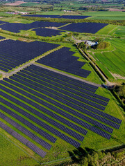 Obraz premium Solar panel installation in Glasgow forming Scotlands largest solar development