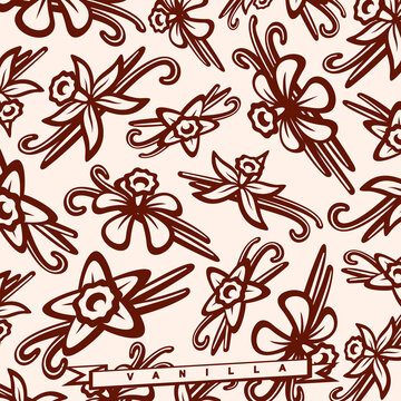 Vanilla background pattern set. Collection icon vanilla. Vector