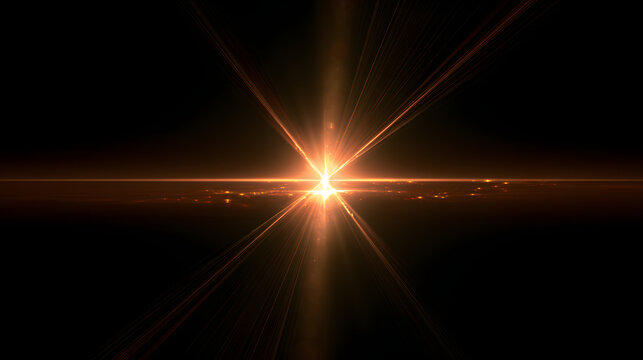 a beam of sunlight glows brightly, overlaid on a black background, with elements like flares and rays visible