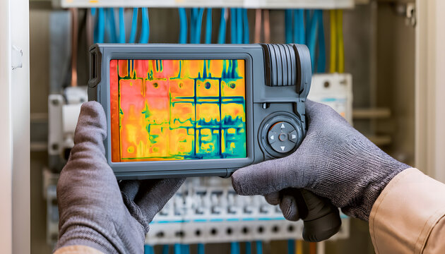 Hand in Glove employs a thermal imager camera to examine electrical panels for heat-related abnormalities. The technician then inspects the circuit breaker box for signs of overloading or short circui