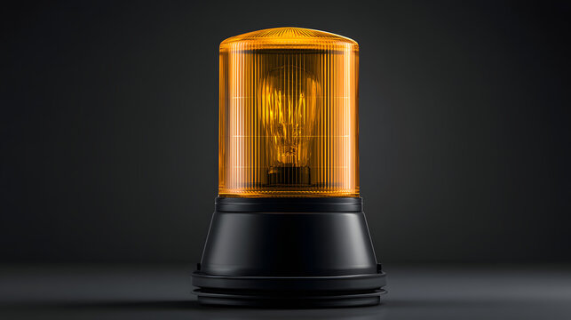 Amber warning beacon light featuring a visible filament bulb