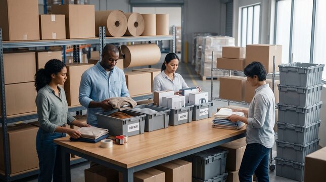 Warehouse Inspection Table Driving Circular Returns Processing System