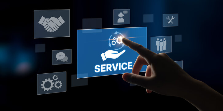 Customer service and support workflow with cooperation, communication, maintenance, and checklist icons for efficient service operation and user satisfaction Latch