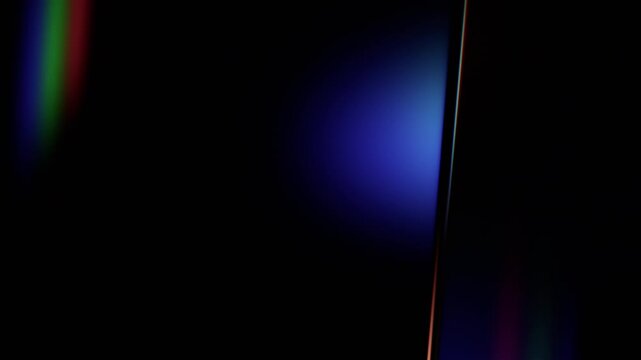 Abstract animation, dark background with color refraction effect, 4k seamless looping video, 3d render