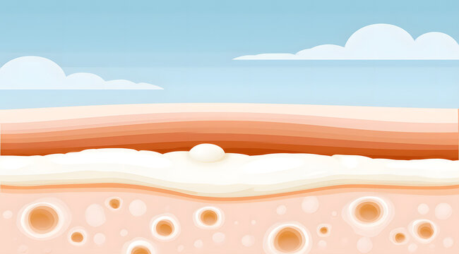 A cross-section illustration showing a skin pore clogged with sebum, forming a whitehead pimple.