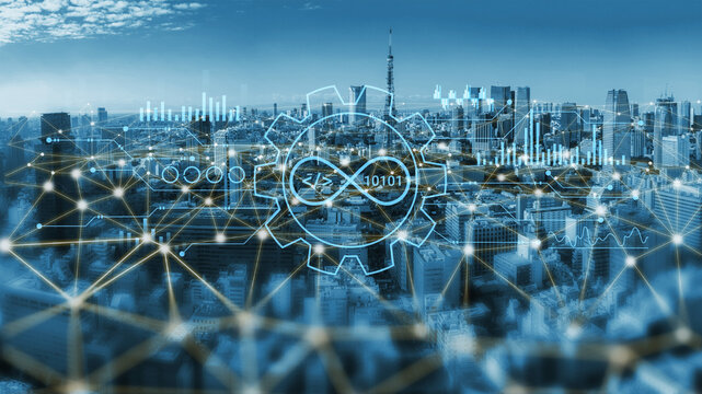 Futuristic Urban Landscape with Data Visualization and Technology Elements Representing Smart City Concepts and Digital Innovation. Entropy.