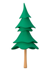 Obraz premium Pine tree png sticker, nature 3D cartoon transparent background