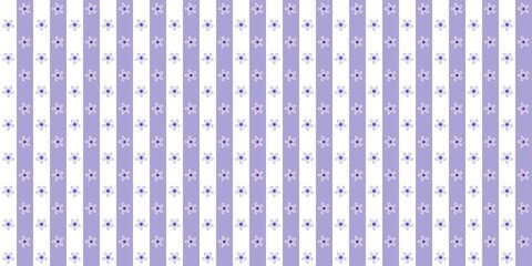 A seamless pretty lavender-purple vertical stripe framework with mini flowers is fine for sweet feminine spring fashion apparel merchandise. © MDC