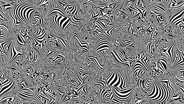 Intricate black and white swirling pattern design.