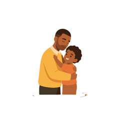 Fototapeta premium A heartwarming illustration of a father embracing his son with love.