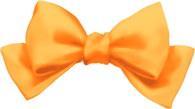 Orange bow tie silk elegant formal fashion accessory vector