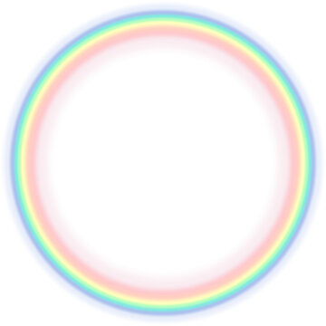 Pastel rainbow ring circle frame decoration vector illustration