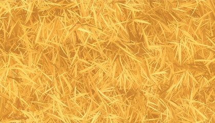 Obraz premium A seamless abstract background illustration featuring stylized golden hay blades of dry grass or straw, creating a dense, textured, repetitive vector pattern for autumn or rustic farm designs.