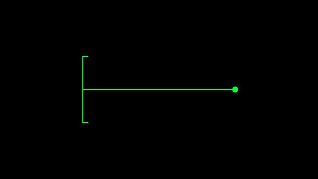 A simple green graphic line forms a minimalist tech loop on a black background