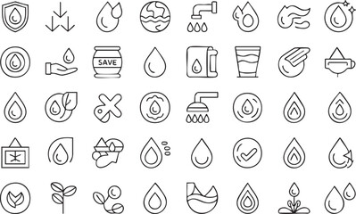 Fototapeta premium Black Water Vector Collection for Climate Awareness and Resource Protection