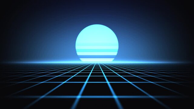 Perfect seamless loop of blue circle motion background