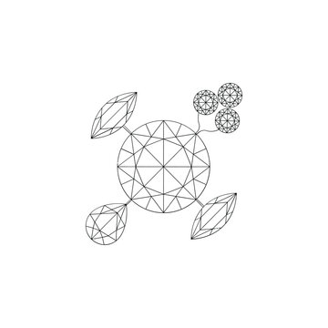Geometric Turtle Illustration With Polygons Black And White Design