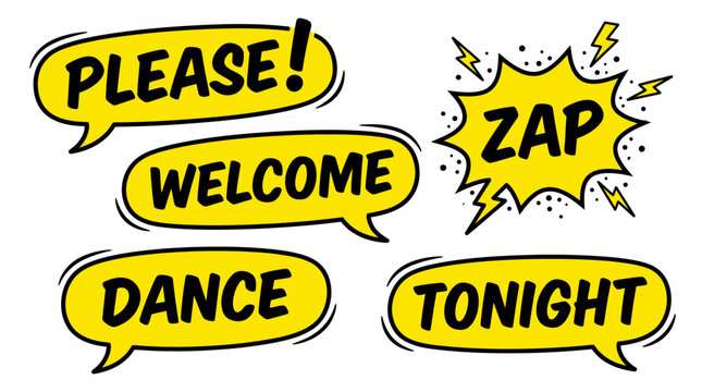 vibrant comic speech bubbles party invitation