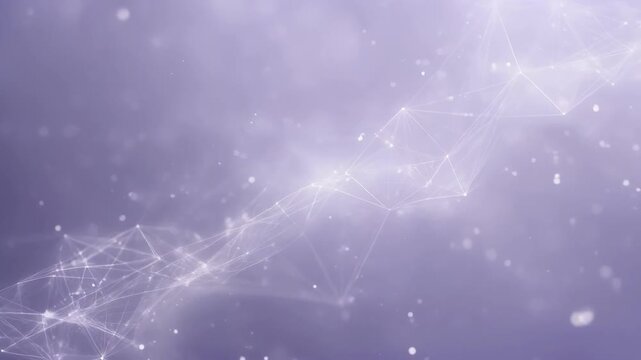 Abstract purple background with white bokeh and connecting lines