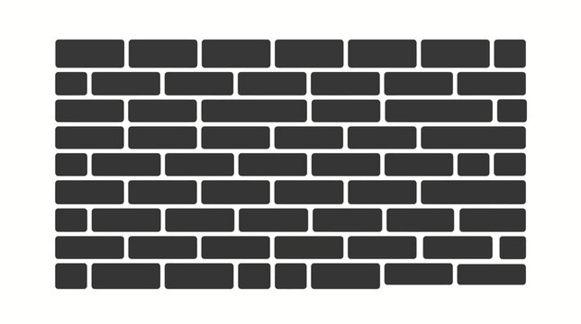 Modern Dark Grey Brick Wall Texture Flat Vector Background Illustration
