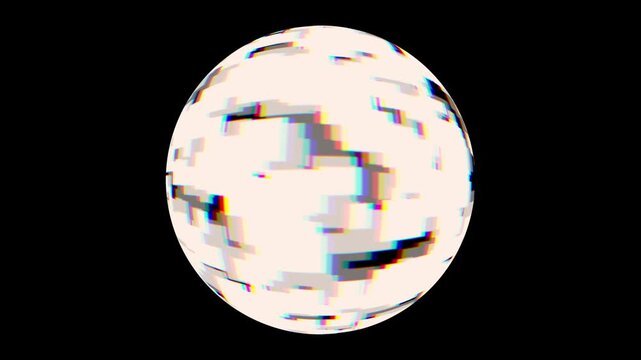 Sphere shape with geometric shapes fade in and out animation