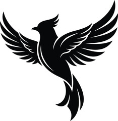 Fototapeta premium Elegant flying bird emblem vector illustration with outstretched wings