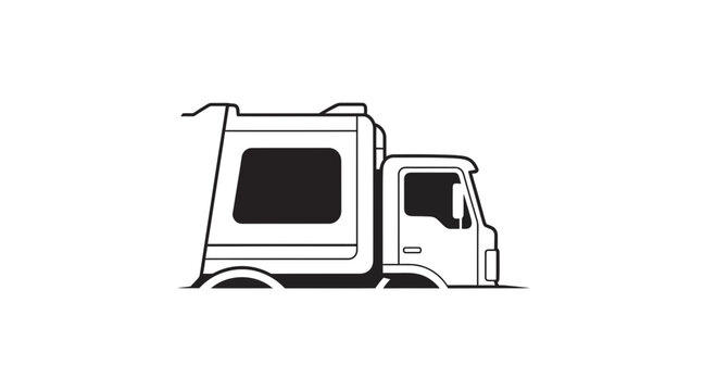 Modern Truck Cab Stuck in Mud, Industrial Logistics Problem Concept