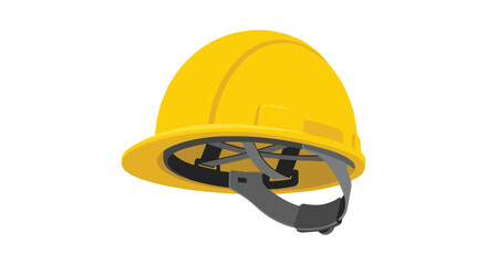 Fototapeta premium Yellow Industrial Safety Hard Hat for Construction Site Workers and Engineers Protective Headwear Illustration