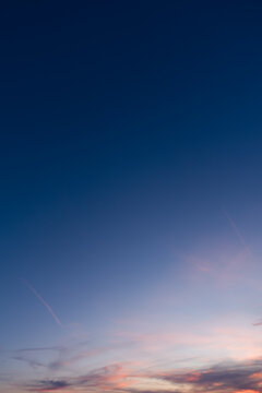 Photo of a beautiful dramatic twilight sky over horizon