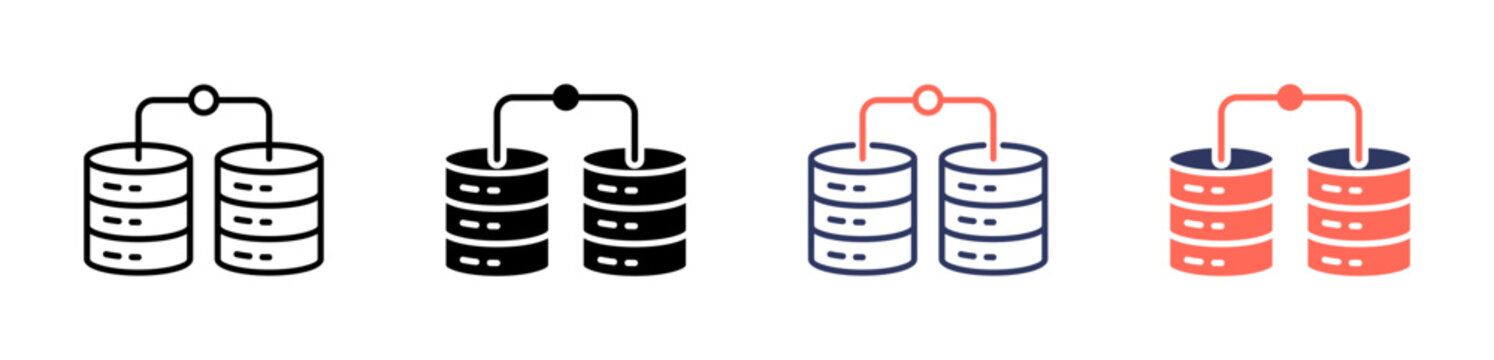 big data icon set multiple style collection