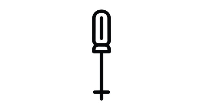 Professional Industrial Screwdriver Hand Tool Line Art Graphic for Maintenance Engineering and Hardware Repair