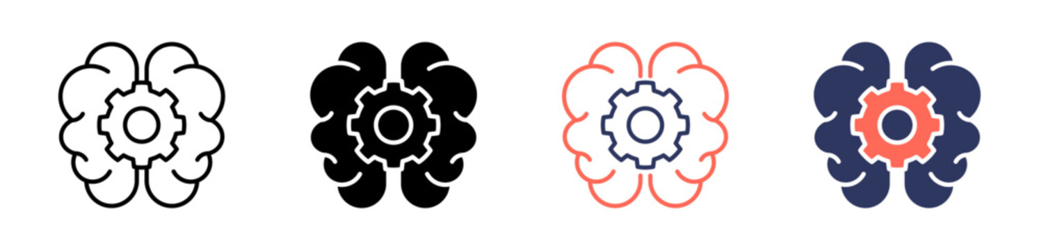 Deep Learning icon set multiple style collection