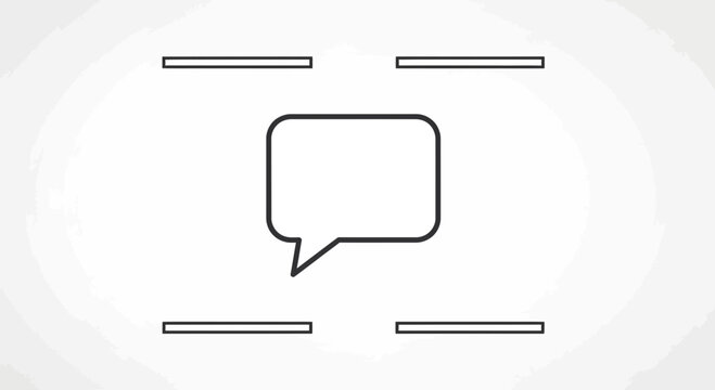 Speech Bubble Icon with Four Blank Text Boxes on White Background