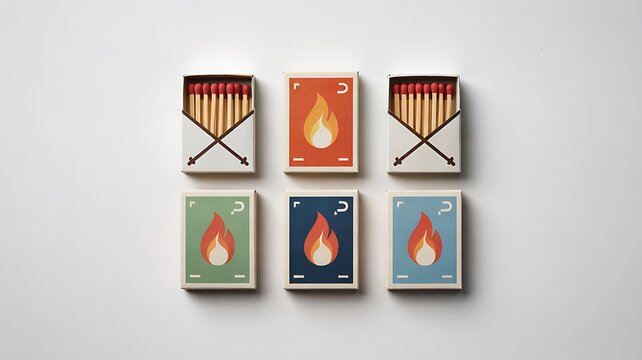 Matchbox and Matchstick Set Fire Safety Ignition Household Emergency Equipment Collection