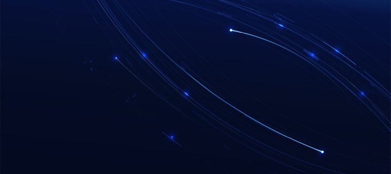 Technology blue circuit lines innovation background with Futuristic digital cyber for tech event poster or corporate business