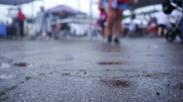  Crime Documentary Filler Shot - Blurry People Walking in Community Festival