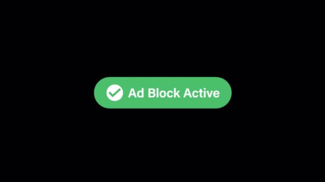 Ad Block Active Notification Banner - Transparent