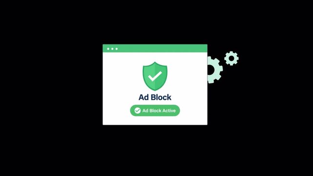 Animated Ad Block Browser Window Interface - Transparent