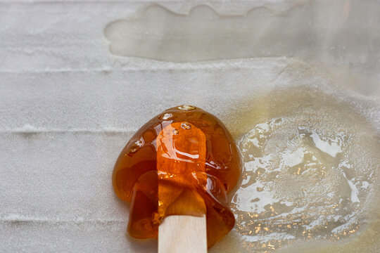 Traditional Maple Taffy on Snow in Quebec City, Canada