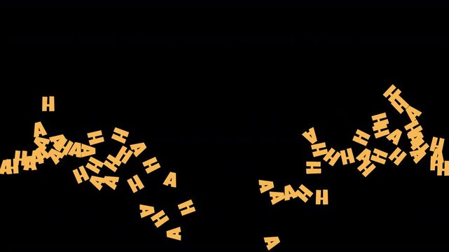 Laughter Text Animation on Transparent Background, Seamless Loop