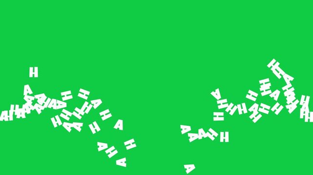 Laughter Text Animation on Green Screen Background, Seamless Loop