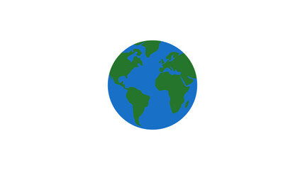Fototapeta premium A simple graphic illustration of a blue and green planet on a white background