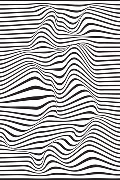 Abstract background waves black and white lines geometric poster seamless pattern striped design vector illustration ESP 10