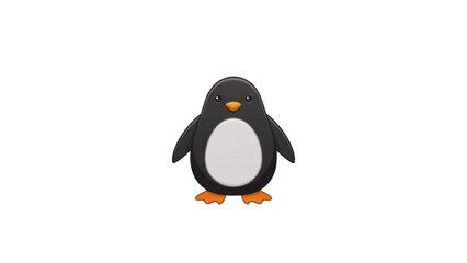 Black and orange cartoon penguin standing upright with feet apart Vector © MDHAMIDUL