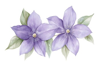Obraz premium Delicate purple clematis flowers