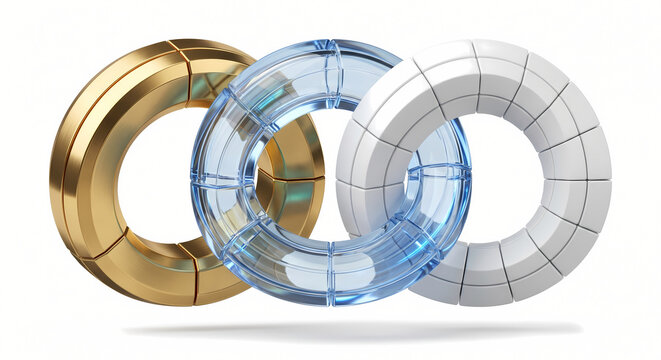 Cross-Functional Link Ring, 3D Isometric Interlocking