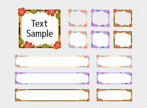 Stylish floral-decorated captionbase (cute, cool, Japanese style)-ol