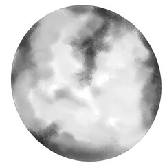 Watercolor moon black and white © Rizka