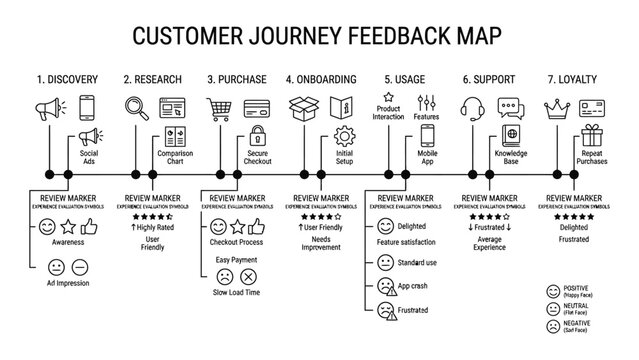 Customer journey feedback map template.