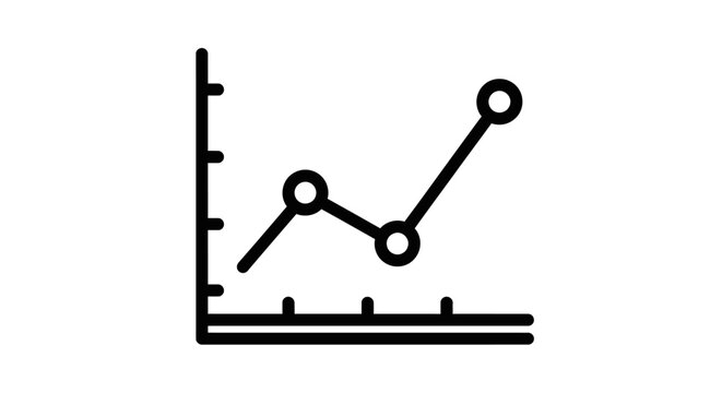 Outline line graph icon showing data analysis and financial trends, representing business growth, statistics, and progress